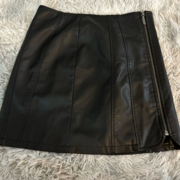 Free People - Modern Femme Vegan Leather Mini Skirt - Picture 2 of 5